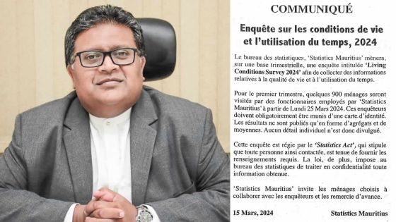Qualité de vie et utilisation du temps en 2024 - Enquête de Statistics Mauritius : obligation d’y participer 