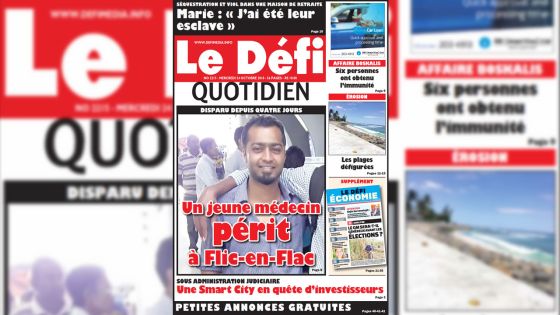 Voici la Une du Défi Quotidien de ce mercredi 24 Octobre 2018