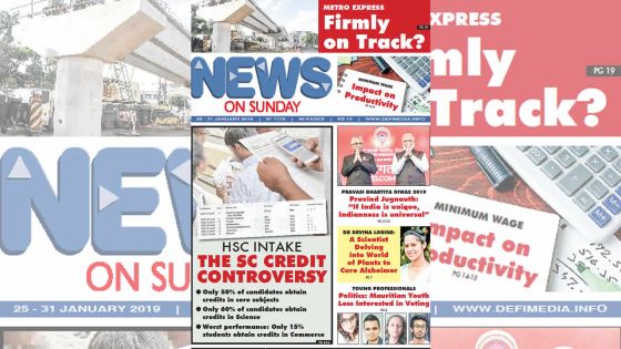 Voici la Une du News on Sunday de ce vendredi 25 janvier 2019 