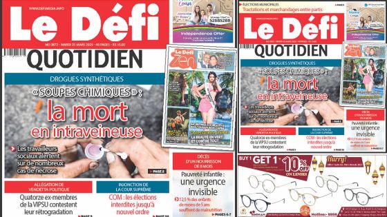 Voici la une du Défi Quotidien de ce Mardi 25 Mars 2025