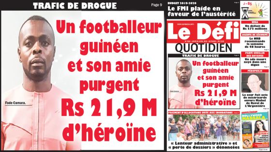 Voici la Une du Defi Quotidien de ce jeudi 25 avril 2019