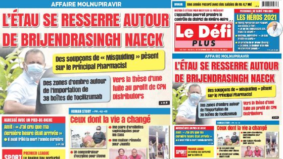 Voici la Une du Défi Plus de ce samedi 25 décembre 2021