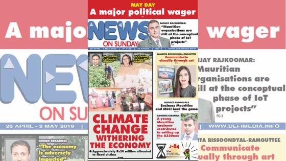 Voici la Une du News on Sunday de ce Vendredi 26 Avril 2019