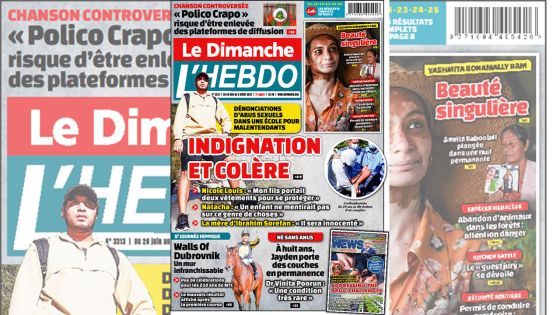 Voici la Une de Le Dimanche/L'Hebdo de ce dimanche 26 Juin 2022