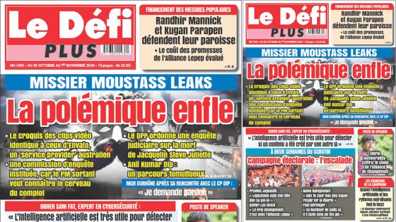 Voici la une du Défi Plus de ce Samedi 26 Octobre 2024