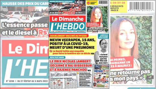 Voici la Une de Le Dimanche/L'Hebdo de ce dimanche 26 février 2022