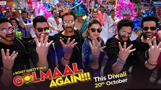 Les meilleures recettes du premier week-end de 2017 : Golmaal Again déloge Kaabil de la 3e place