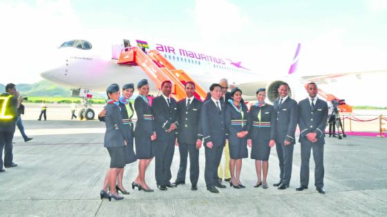 The new Air Mauritius A350-900 operates its first commercial flight 