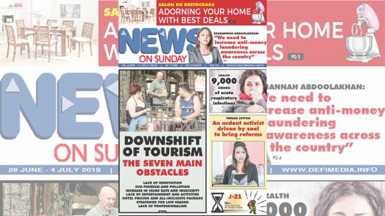 Voici la Une de News on Sunday de ce Vendredi 28 Juin 2019