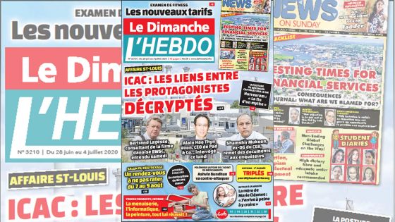 Voici la Une de Le Dimanche/L'Hebdo de ce dimanche 28 juin 2020