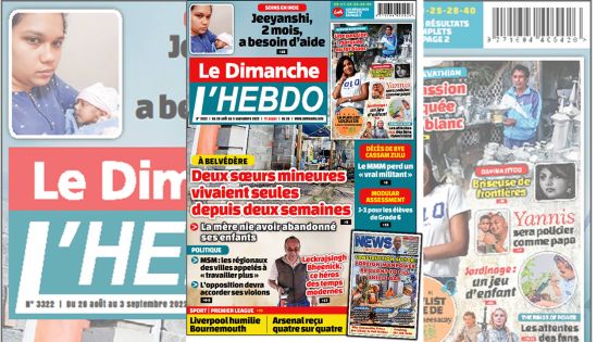Voici la Une de Le Dimanche/L'Hebdo de ce dimanche 28 Août 2022