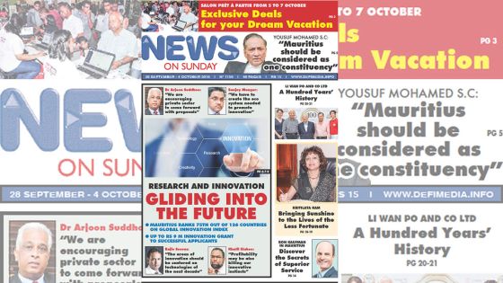 Voici la Une de News On Sunday de ce vendredi 28 Septembre 2018