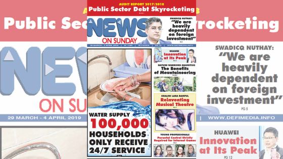 Voici la Une du News on Sunday de ce Vendredi 29 Mars 2019