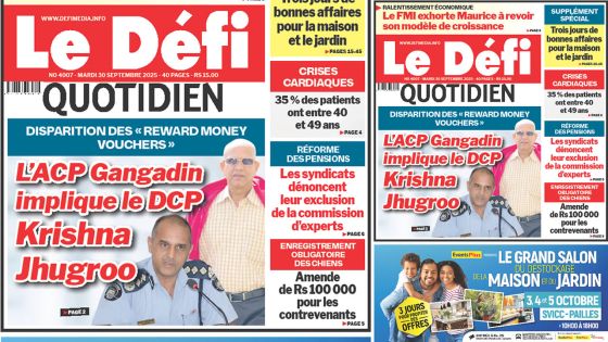 Voici la une du Défi Quotidien de ce Mardi 30 Septembre 2025