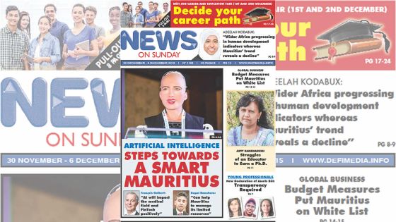 Voici la Une du News on Sunday de ce vendredi 30 Novembre 2018