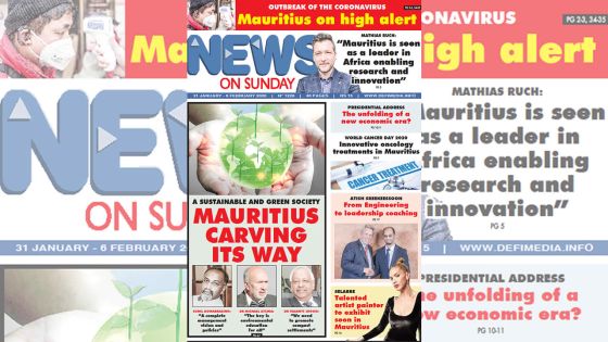 Voici la Une de News on Sunday de ce vendredi 31 janvier 2020