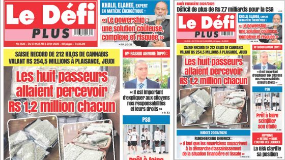 Voici la Une du Défi Plus de ce Samedi 31 Mai 2025