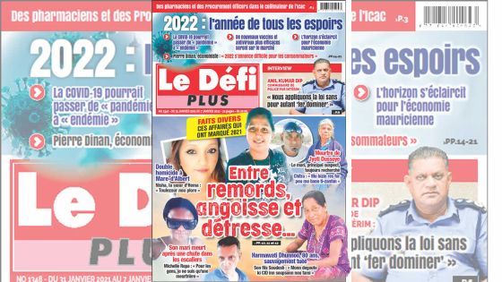 Voici la Une du Défi Plus de ce vendredi 31 décembre 2021