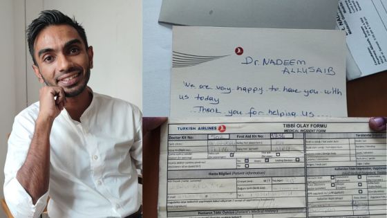 Le Dr Nadeem Allusaib sauve deux passagères en plein vol