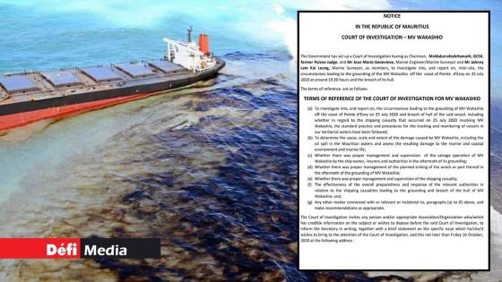 Wakashio et marée noire : découvrez les «Terms of Reference» de la Court of Investigation 