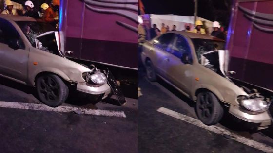 Quatre-Bornes : une voiture s'encastre sous un bus