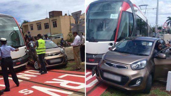 [En images] Collision entre un tram du Metro Express et une voiture à Vandermeersch 