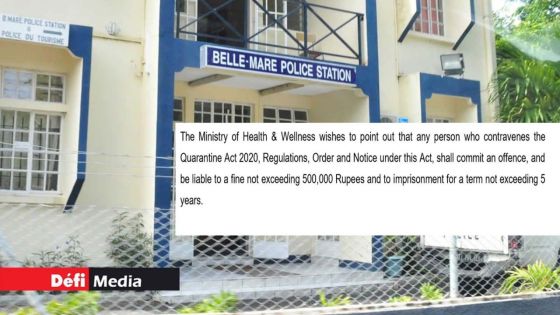 Une première infraction à la Quarantine Act, l'affaire référée à la police