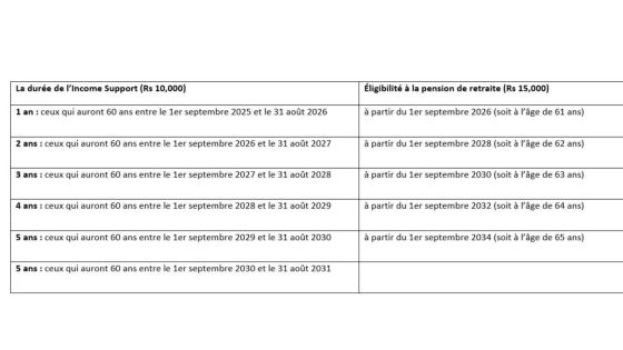 Pension de vieillesse vs Income Support : Qui percevra combien et quand ?