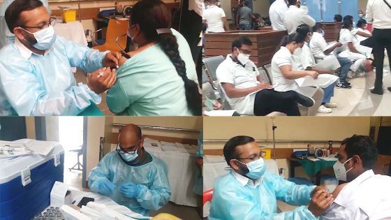 Pfizer : les personnels soignants de l’hôpital Jeetoo reçoivent leur troisième dose
