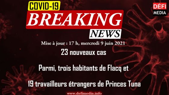 Covid-19 : 23 nouveaux cas détectés ce mercredi après-midi