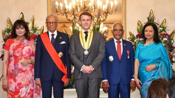 [En images] Visite du président Macron à la State House