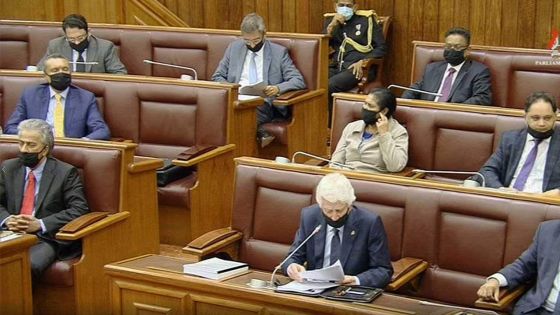 Assemblée nationale : masque noir pour les députés de l’opposition en protestation à la présence d’Ivan Collendavelloo 