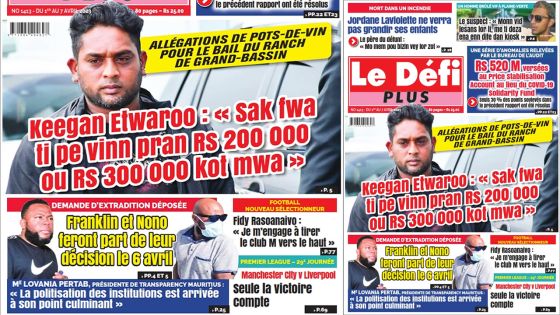 Voici la Une du Défi Plus de ce samedi 01 Avril 2023