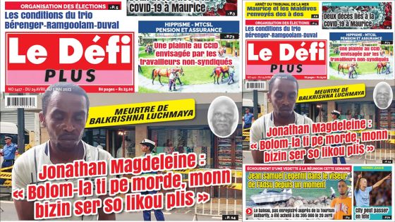 Voici la Une du Défi Plus de ce samedi 29 Avril 2023