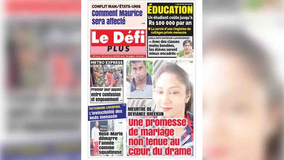 Voici la Une du Défi Plus de ce samedi 11 janvier 2020