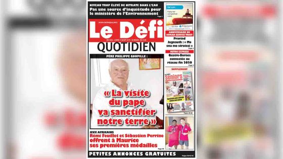 Voici la Une du Defi Quotidien de ce lundi 19 août 2019