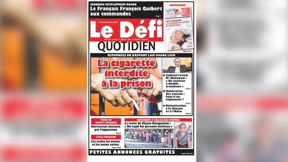 Voici la Une du Defi Quotidien de ce mardi 31 juillet 2018