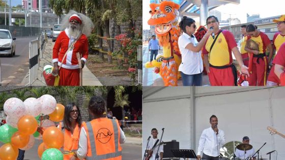 [En images] Premier trajet : le Metro Express accueilli par Père Noël et en musique