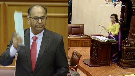 Parlement : Maya Hanoomanjee expulse Alan Ganoo, qui refuse de quitter l'hémicycle  
