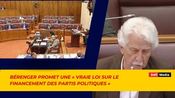 Bérenger promet une « vraie loi sur le financement des partis politiques » 
