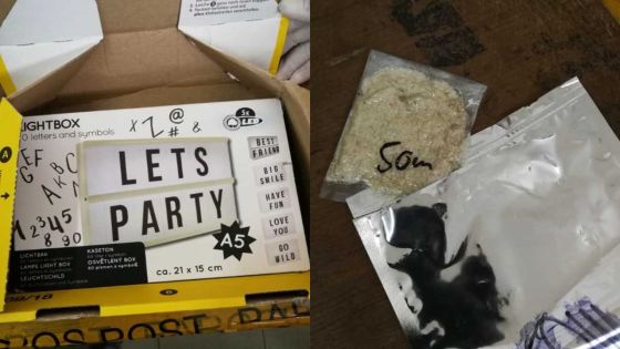 Rs 800 000 d’héroïne et de méthamphétamine saisis dans un colis par la CANS