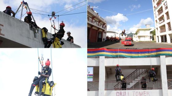 Sauvetage par cordes : démonstration des pompiers