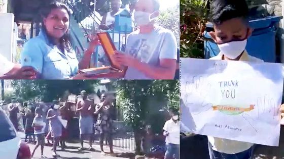 Bambous : une infirmière chaleureusement accueillie à son retour du 'frontline' 