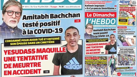 Voici la Une de Le Dimanche/L'Hebdo de ce dimanche 12 juillet 2020