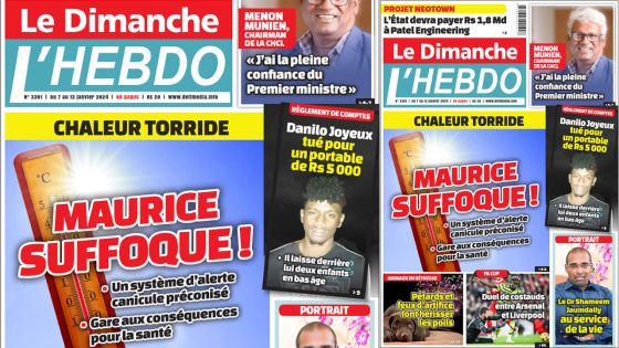 Voici la Une de Le Dimanche/L'Hebdo de ce Dimanche 07 Janvier 2024