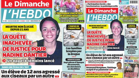 Voici la Une de Le Dimanche/L'Hebdo de ce Dimanche 23 Juin 2024