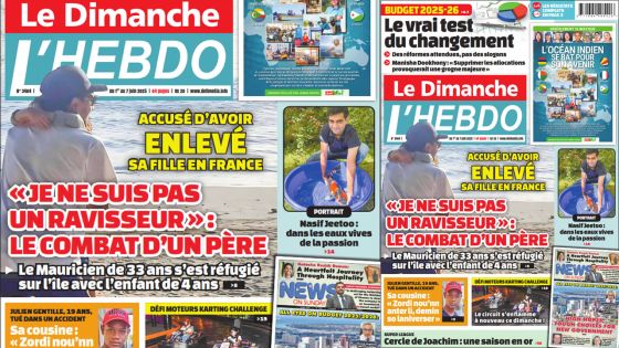 Voici la Une de Le Dimanche/L'Hebdo de ce Dimanche 01 Juin 2025