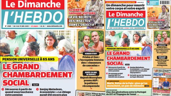 Voici la Une de Le Dimanche/L'Hebdo de ce Dimanche 08 Juin 2025