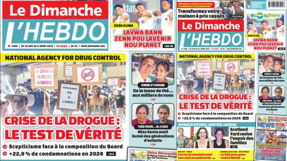 Voici la Une de Le Dimanche/L'Hebdo de ce Dimanche 29 Juin 2025