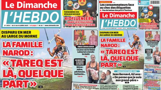 Voici la Une de Le Dimanche/L'Hebdo de ce Dimanche 13 Juillet 2025
